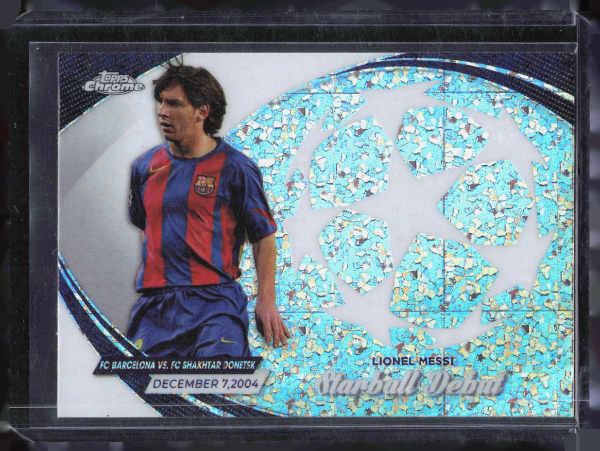 Lionel Messi 2023 2023-24 Topps Chrome UEFA UCC #SD-10 Starball Debut Refractor