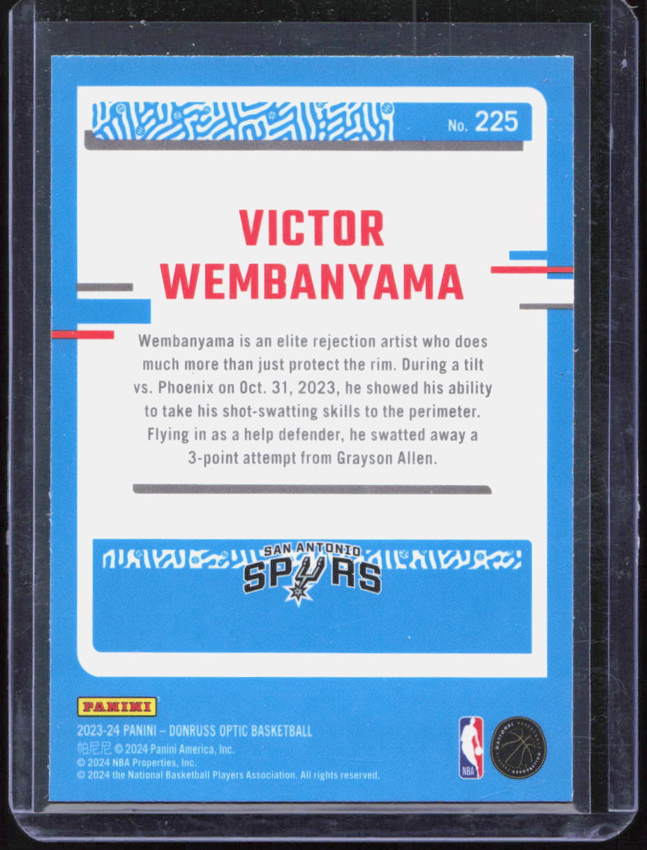 2023-24 Donruss Optic #225 Victor Wembanyama Rated Rookie