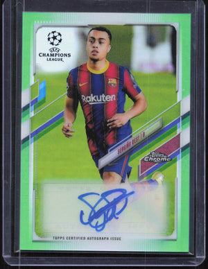 2020-21 Topps Chrome UCL Sergino Dest Neon Green Refractor Auto /99 #CA-SD USMNT