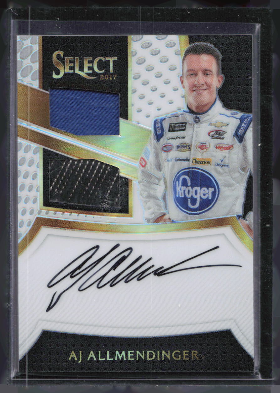 2017 Panini Select Signature Swatches A.J. Allmendinger Dual Relic Auto /50