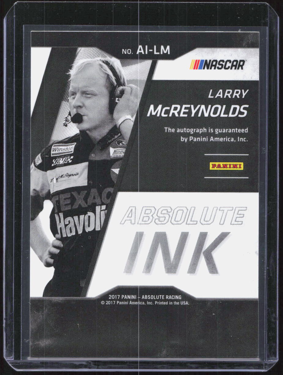 2017 Panini Absolute Ink Spectrum #'d 3/10 Larry McReynolds #AI-LM Auto