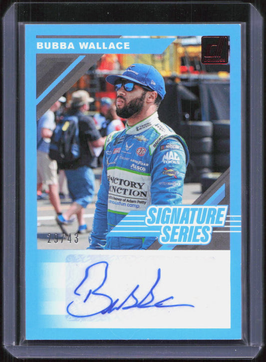 2020 Panini Donruss NASCAR - Signature Series Bubba Wallace #SS-BW Red /43 (AU)
