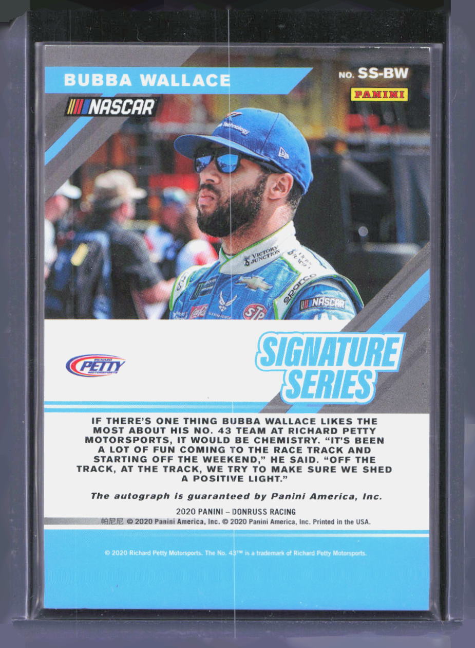 2020 Panini Donruss NASCAR - Signature Series Bubba Wallace #SS-BW Red /43 (AU)