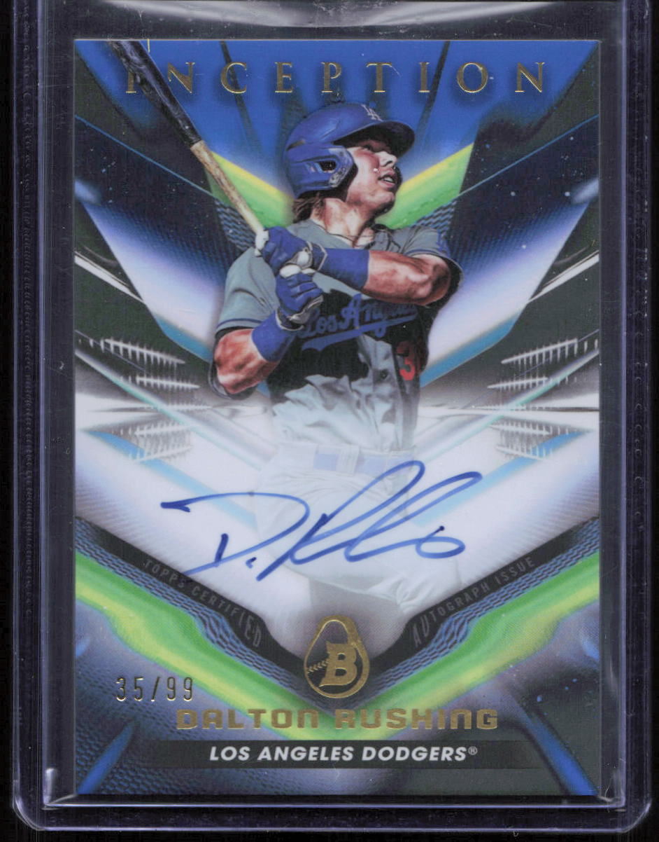 2023 Bowman Inception Autographs Blue Foil Dalton Rushing AUTO DODGERS 68/99