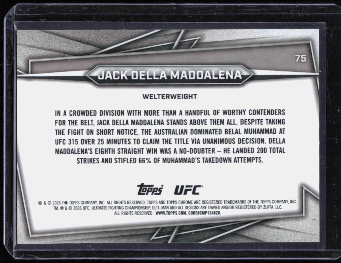 2026 Topps Chrome UFC Jack Della Maddalena Red Wave /5