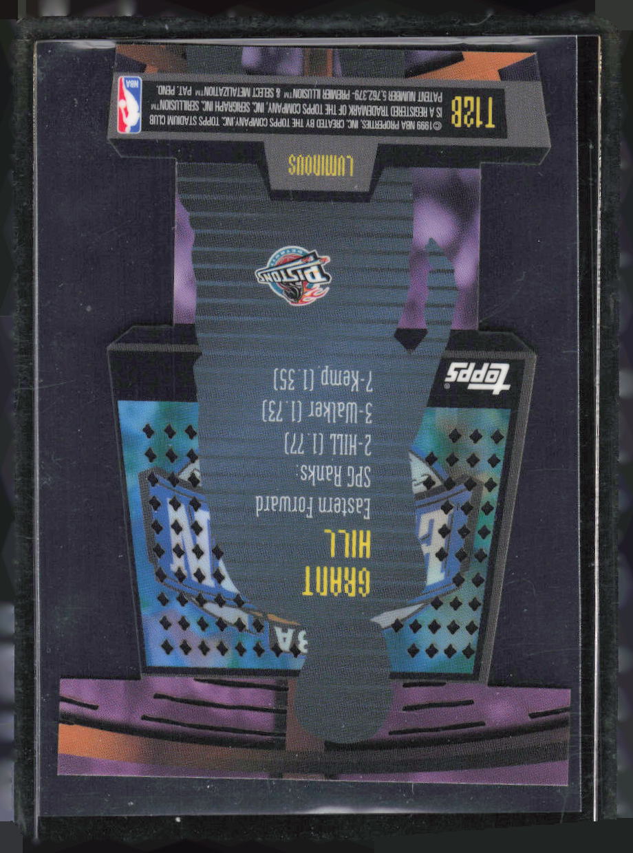 1998-99 Stadium Club Triumvirate Grant Hill Luminous Die-Cut #T12B Pistons