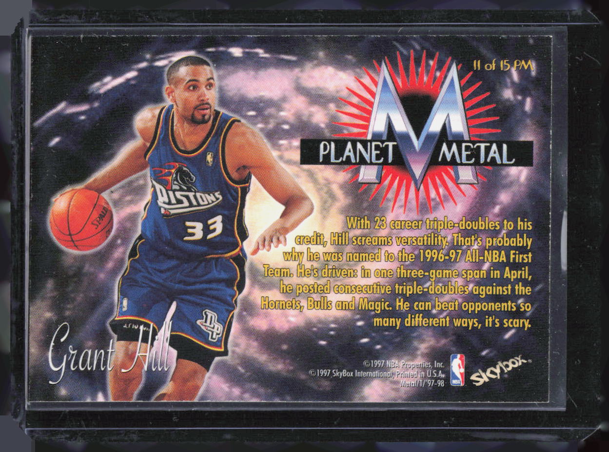 1997-98 Metal Universe GRANT HILL Planet Metal #11 - Detroit Pistons