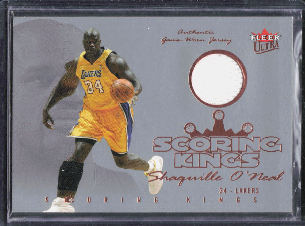 2004-05 Fleer Ultra Scoring Kings Shaquille O'Neal SK/SO Lakers Game-Worn Jersey