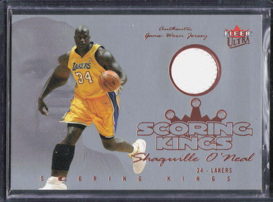 2004-05 Fleer Ultra Scoring Kings Shaquille O'Neal SK/SO Lakers Game-Worn Jersey