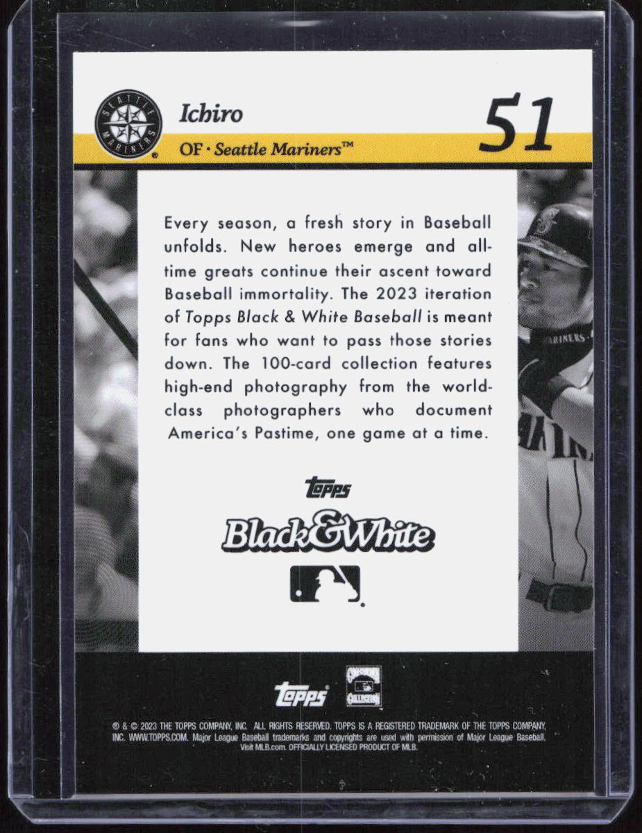 2023 Topps Black & White Ichiro #51 Sepia Filter /75