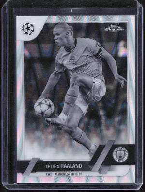 2022-23 Topps Chrome UCC - Erling Haaland Black & White RayWave Refractor