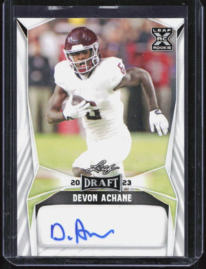 2023 Leaf Draft Devon Achane Auto White RC Rookie #BA-DA2