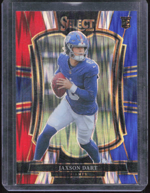 2025 Panini Select - Premier Jaxson Dart #193 Red & Blue Shock Prizm (RC)