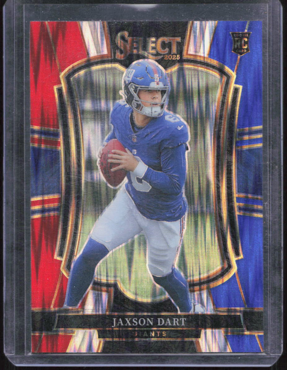 2025 Panini Select - Premier Jaxson Dart #193 Red & Blue Shock Prizm (RC)
