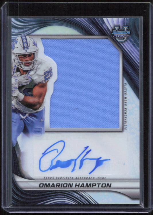 Omarion Hampton 2024 Bowman U Best #PJA-OH Jumbo Patch Auto