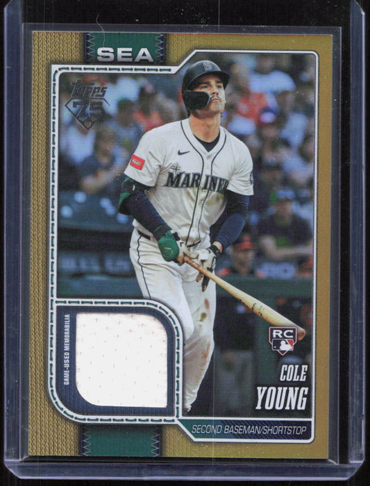 2026 Topps Series 1 - Cole Young ROOKIE Gold Holo Foil Patch Relic /50 Mariners