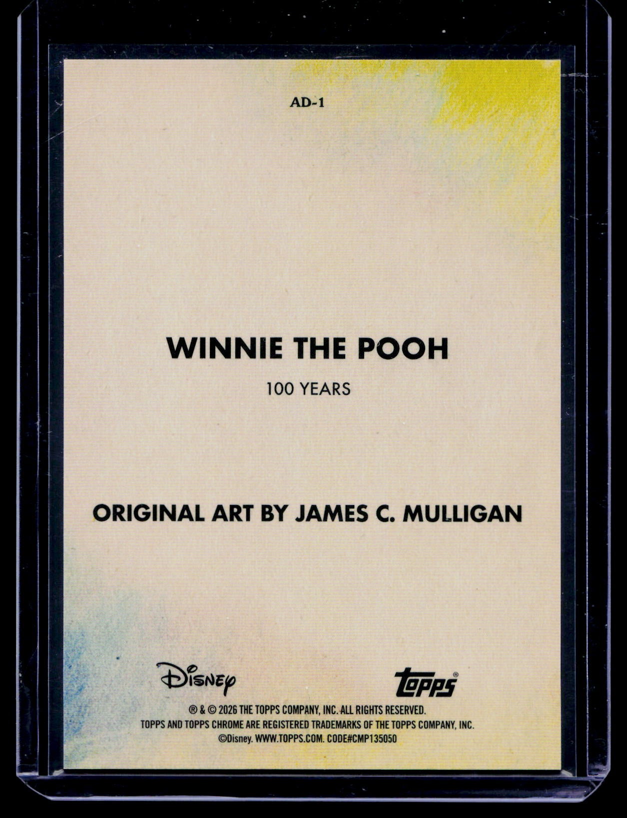 2026 Topps Chrome Disney Art Of Disney Winnie The Pooh SSP Case Hit AD-1