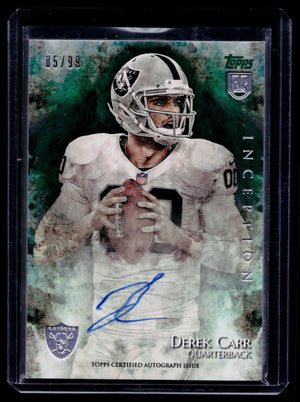 2014 Topps Inception Derek Carr Rookie Auto /99