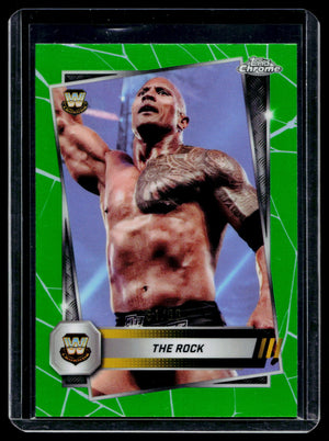 2025 Topps Chrome WWE The Rock Green Refractor /99