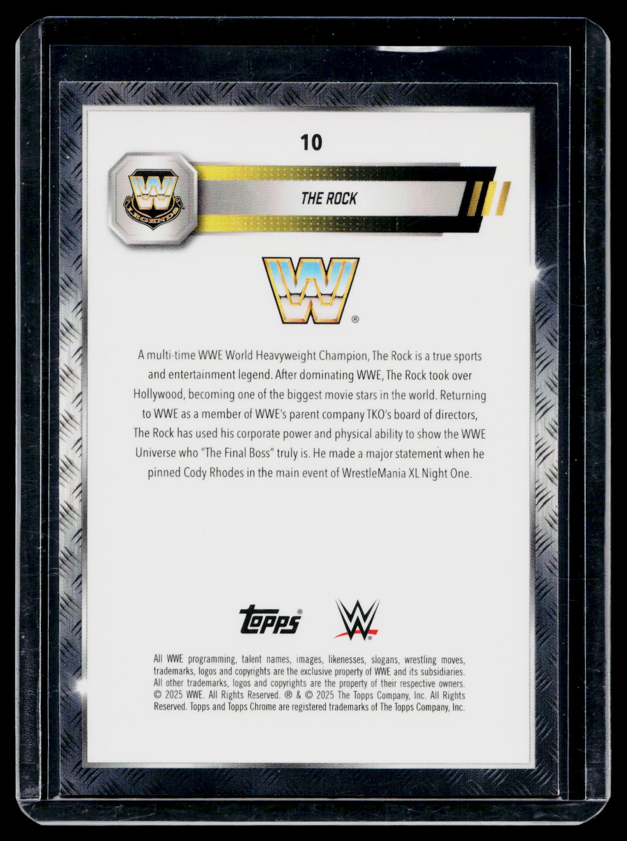 2025 Topps Chrome WWE The Rock Green Refractor /99