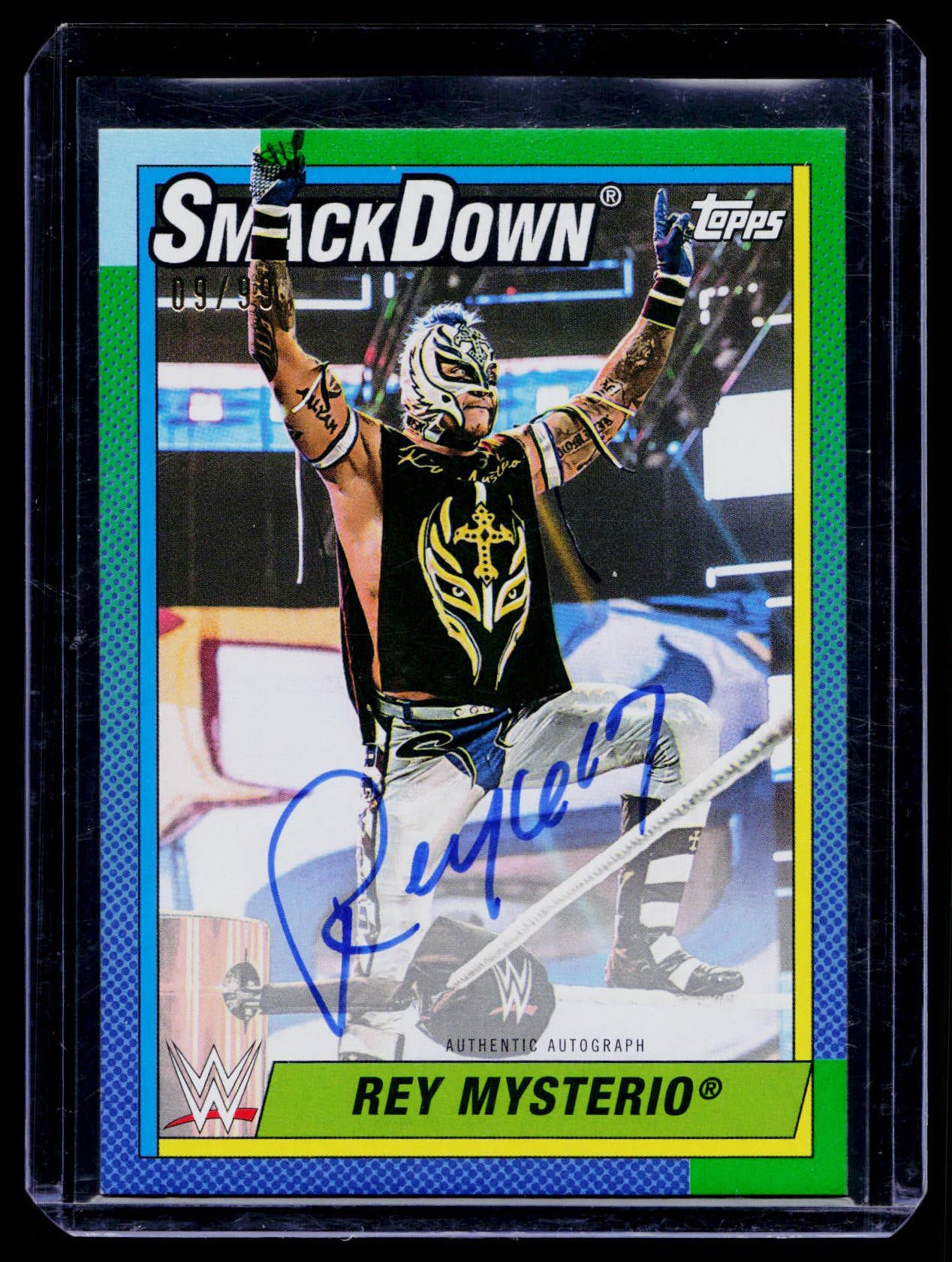REY MYSTERIO 2021 TOPPS WWE HERITAGE ON CARD AUTO SP HOF AUTOGRAPH /99