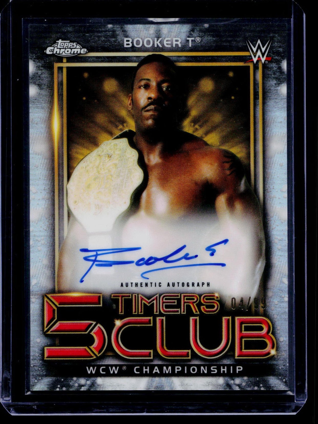 2021 Topps Chrome WWE 5 Timers Club Auto /99 Booker T #5TA-BT Auto