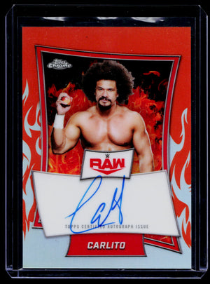 Carlito 2025 Topps WWE Chrome Orange Auto /25