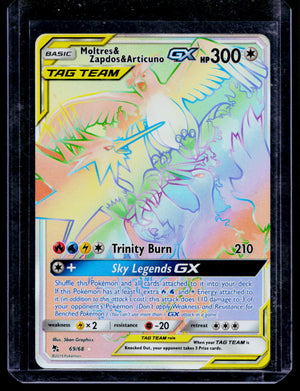 Pokemon TCG Moltres & Zapdos & Articuno GX Rainbow Secret Rare 69/68