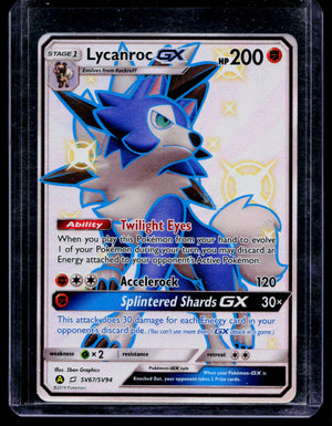 Pokemon TCG Lycanroc GX Shiny Holo Rare Full Art SV67/SV94 Hidden Fates