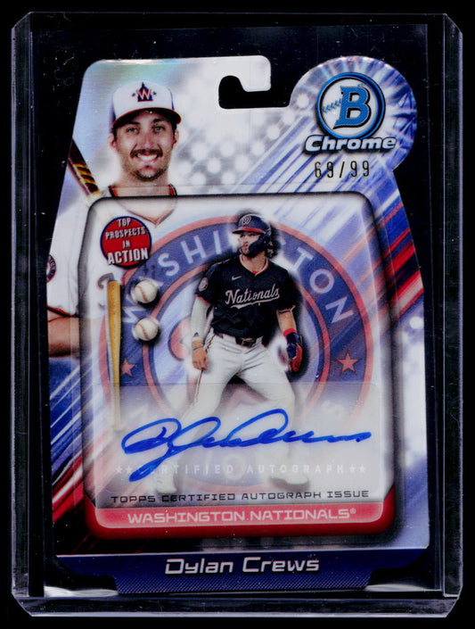 Dylan Crews 2024 Bowman Draft Chrome In Action Refractor Auto /99 Nationals