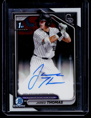 2024 Bowman Draft 1st Chrome Prospect On Card Auto Jared Thomas #CPA-JTH Rockies