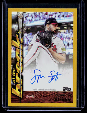Spencer Strider 2024 Topps Archives Gold At The Break Auto /50 Atlanta Braves