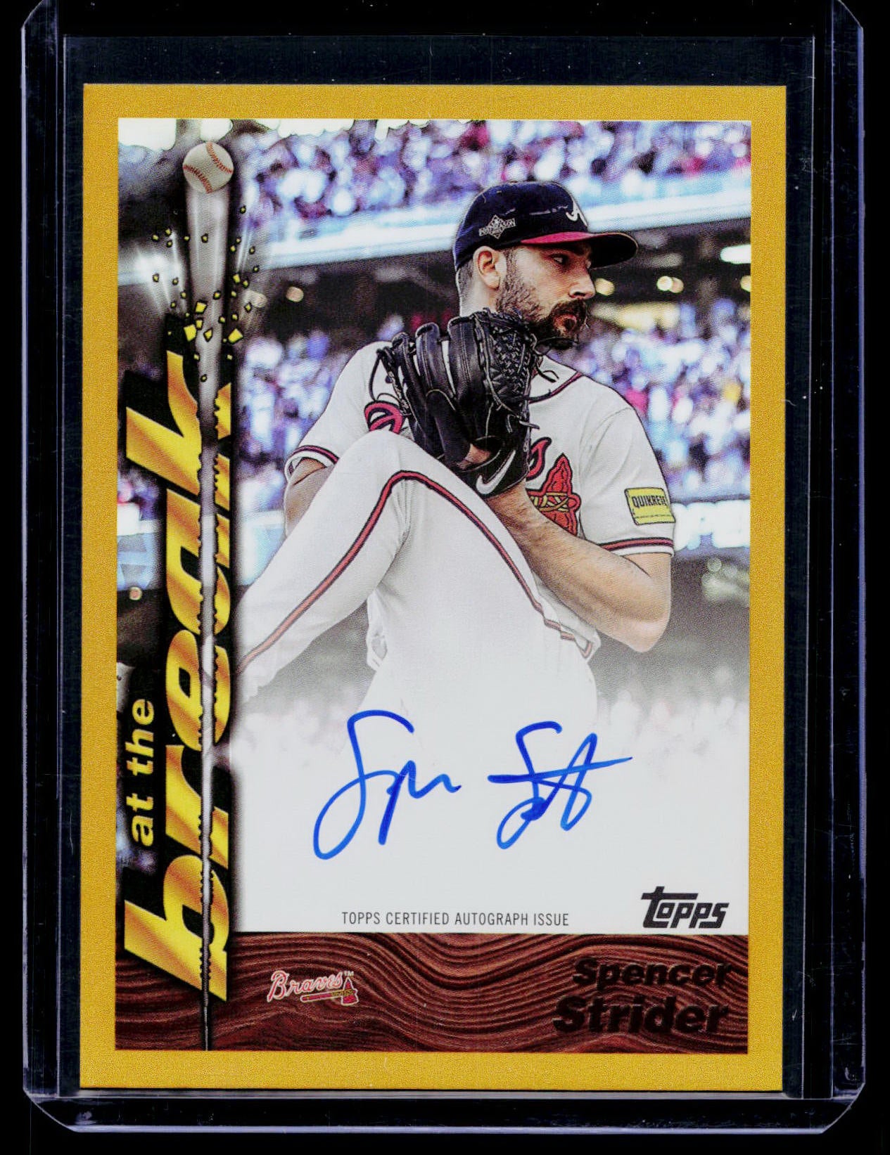 Spencer Strider 2024 Topps Archives Gold At The Break Auto /50 Atlanta Braves