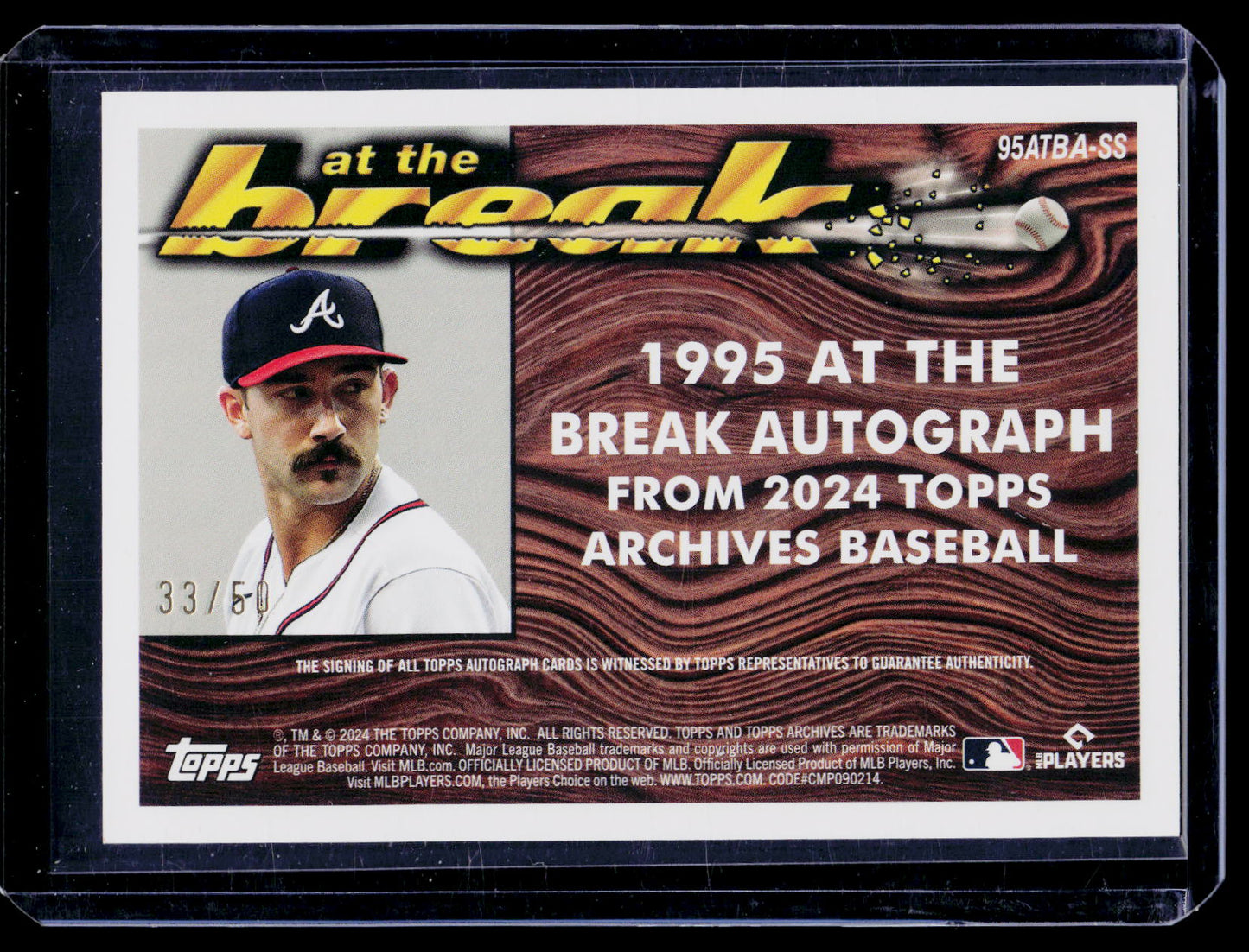 Spencer Strider 2024 Topps Archives Gold At The Break Auto /50 Atlanta Braves