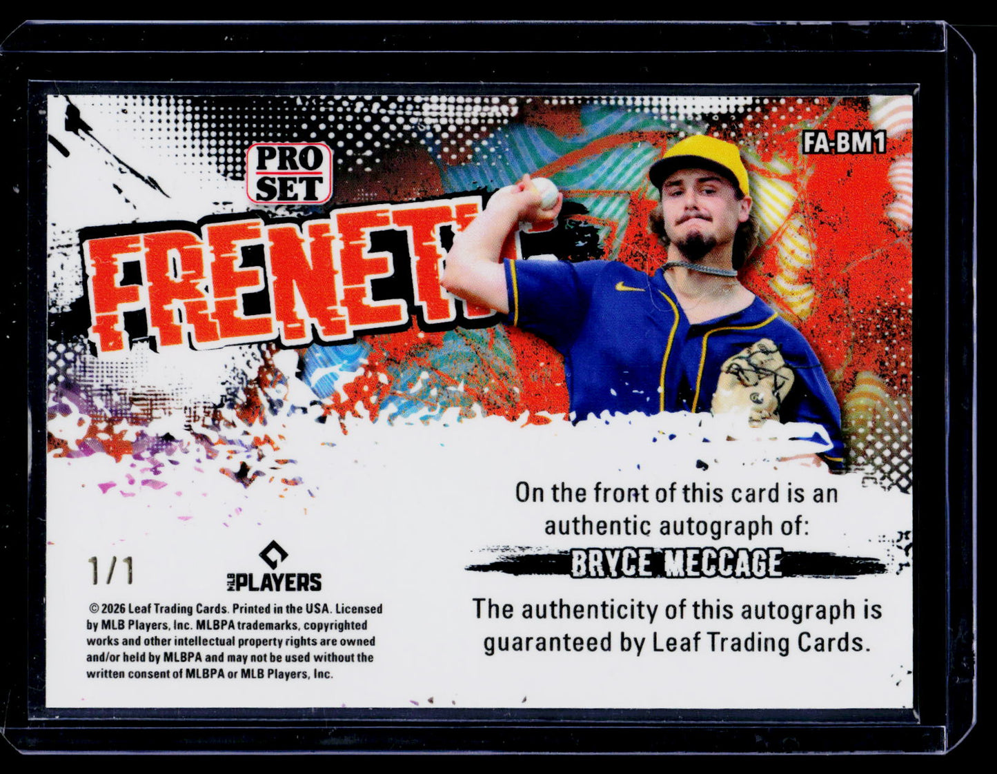 Bryce Message (#1/1 Frenetic SP | Gold Vinyl Auto) -- 2026 Pro Set Metal #FA-BM1
