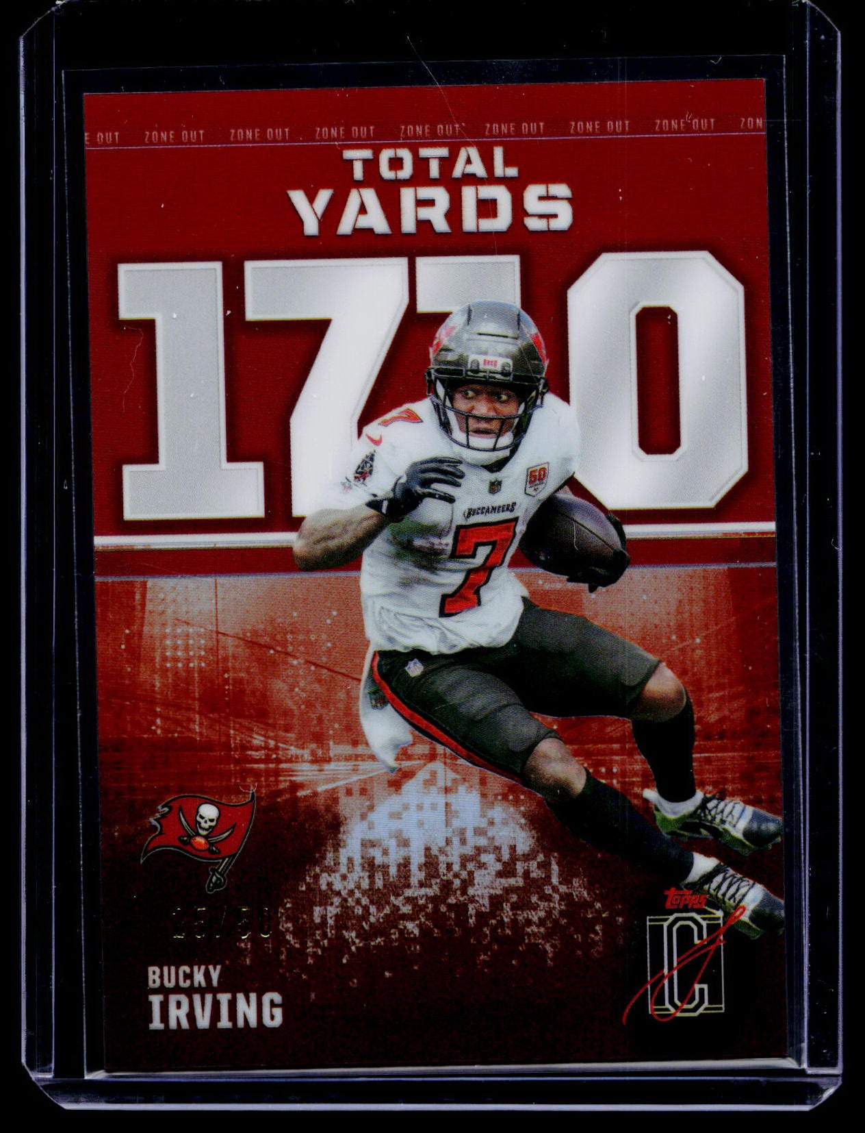 Bucky Irving - 2025 Topps Signature Class #ZO-10 Zone Out Red #/50 Bucs