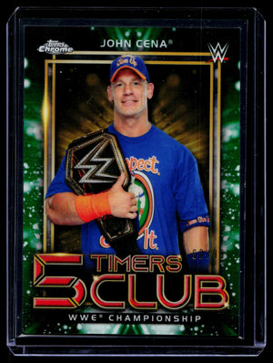 2021 Topps Chrome WWE - 5 Timers Club John Cena #5T-6 Green Refractor /99