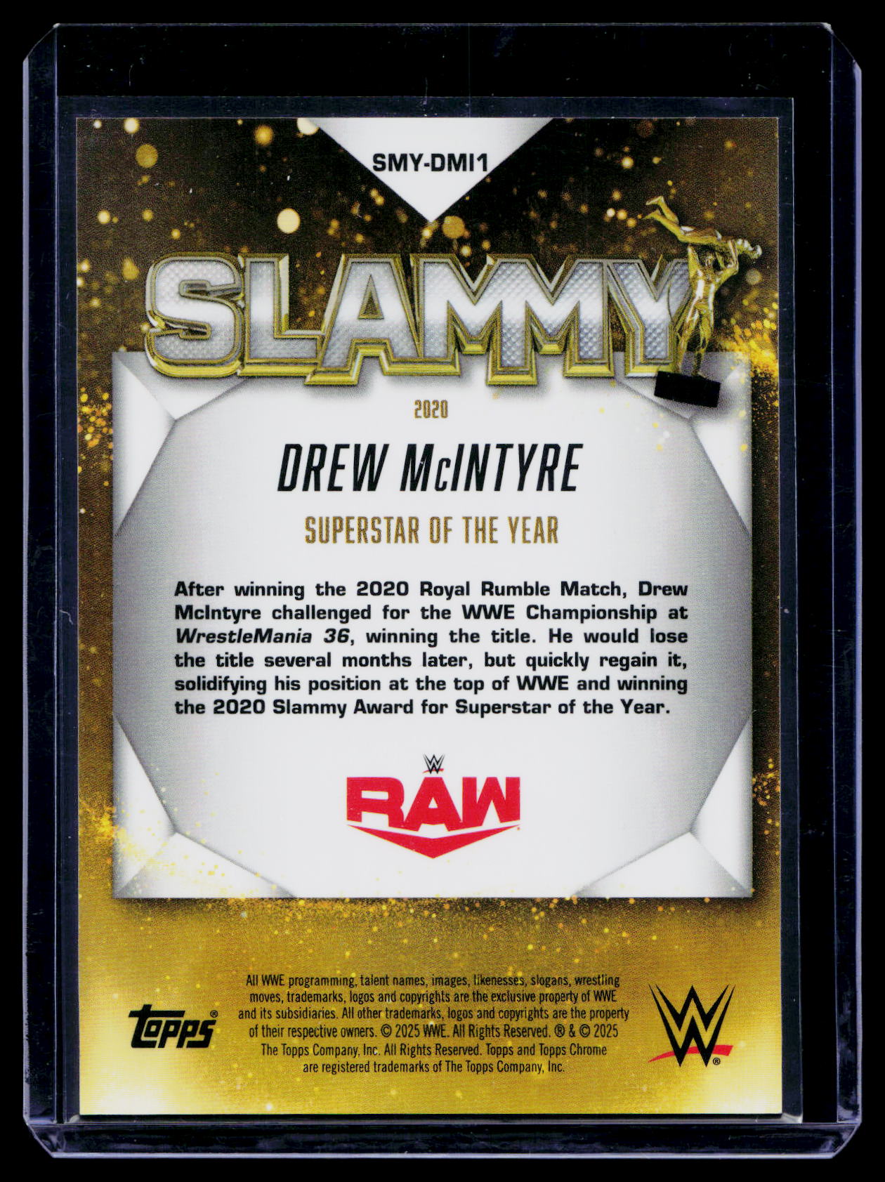 2025 Topps Chrome WWE Slammy #SMY-DMI1 Drew McIntyre Gold /50