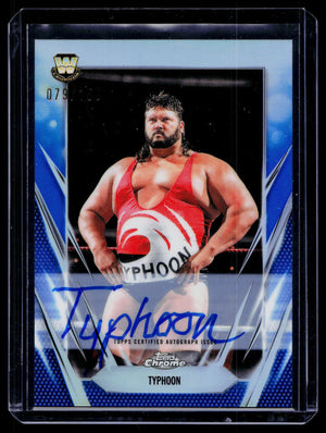 Typhoon 2026 Topps Chrome WWE Blue Refractor Auto #/150