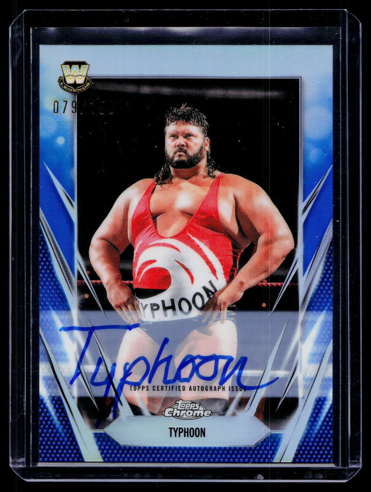 Typhoon 2026 Topps Chrome WWE Blue Refractor Auto #/150