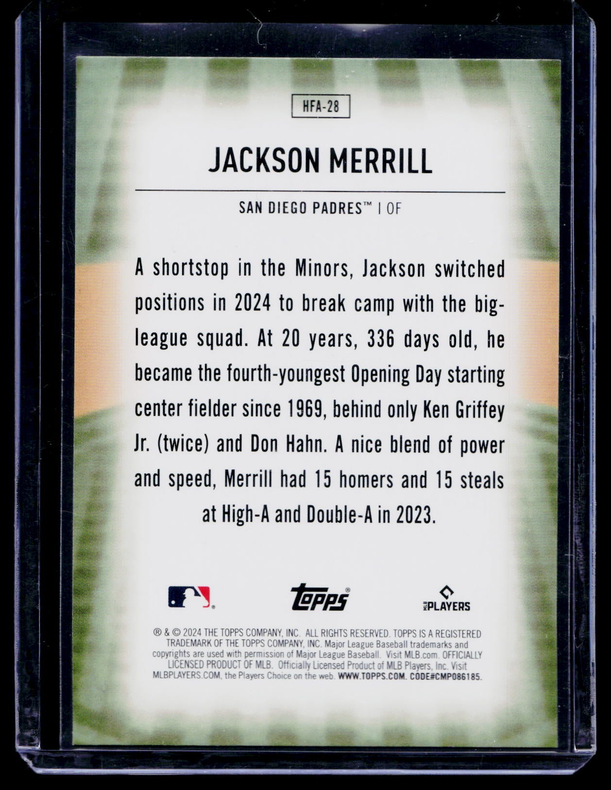 2024 Topps Update Series - Home Field Advantage Jackson Merrill #HFA-28 (RC)