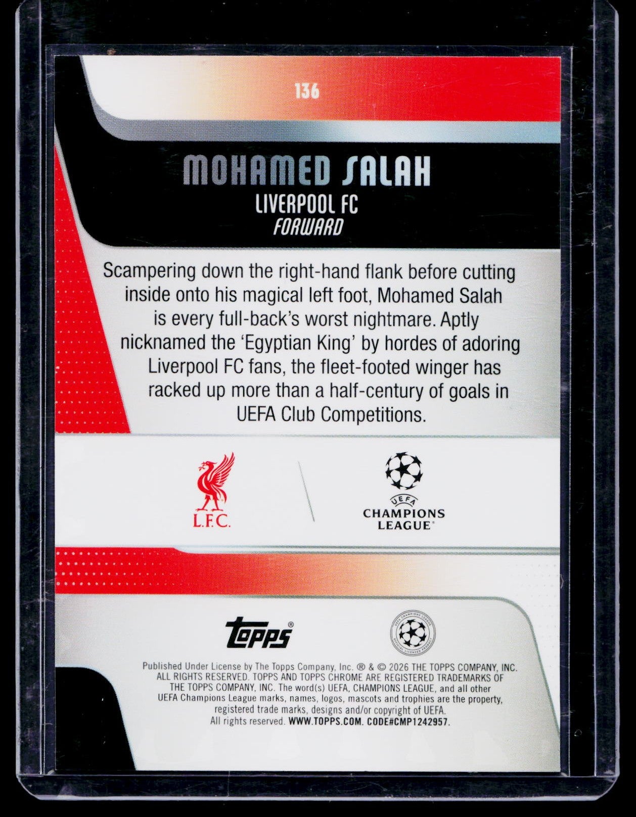 2026 Topps Chrome Mohamed Salah Green X-Fractor Parallel /199 Liverpool