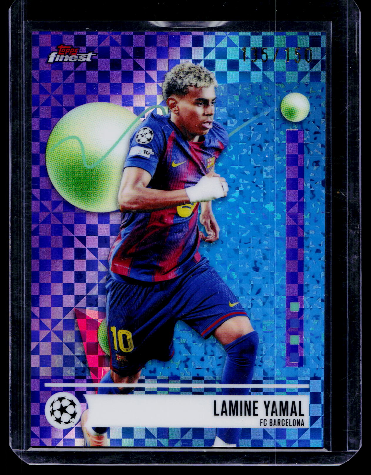 2025-26 Topps Finest UEFA Lamine Yamal Purple Checkerboard /150 - Barcelona