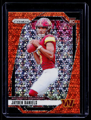 Jayden Daniels 2024 Panini Prizm #347 Orange Disco SP Rookie Commanders