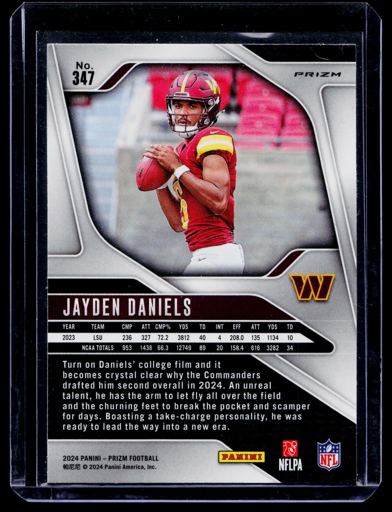 Jayden Daniels 2024 Panini Prizm #347 Orange Disco SP Rookie Commanders