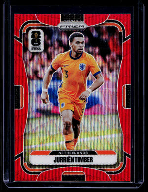 Jurrien Timber 2026 Prizm FIFA World Cup #309 Red Wave /39 Netherlands