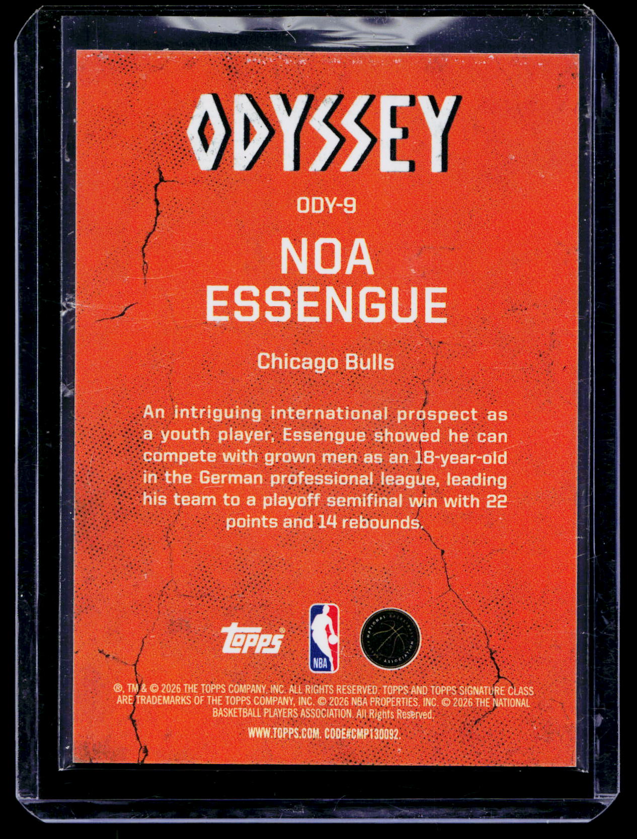 2025-26 Topps NBA Signature Class | Noa Essengue #ODY-9 | Odyssey SSP | RC Bulls