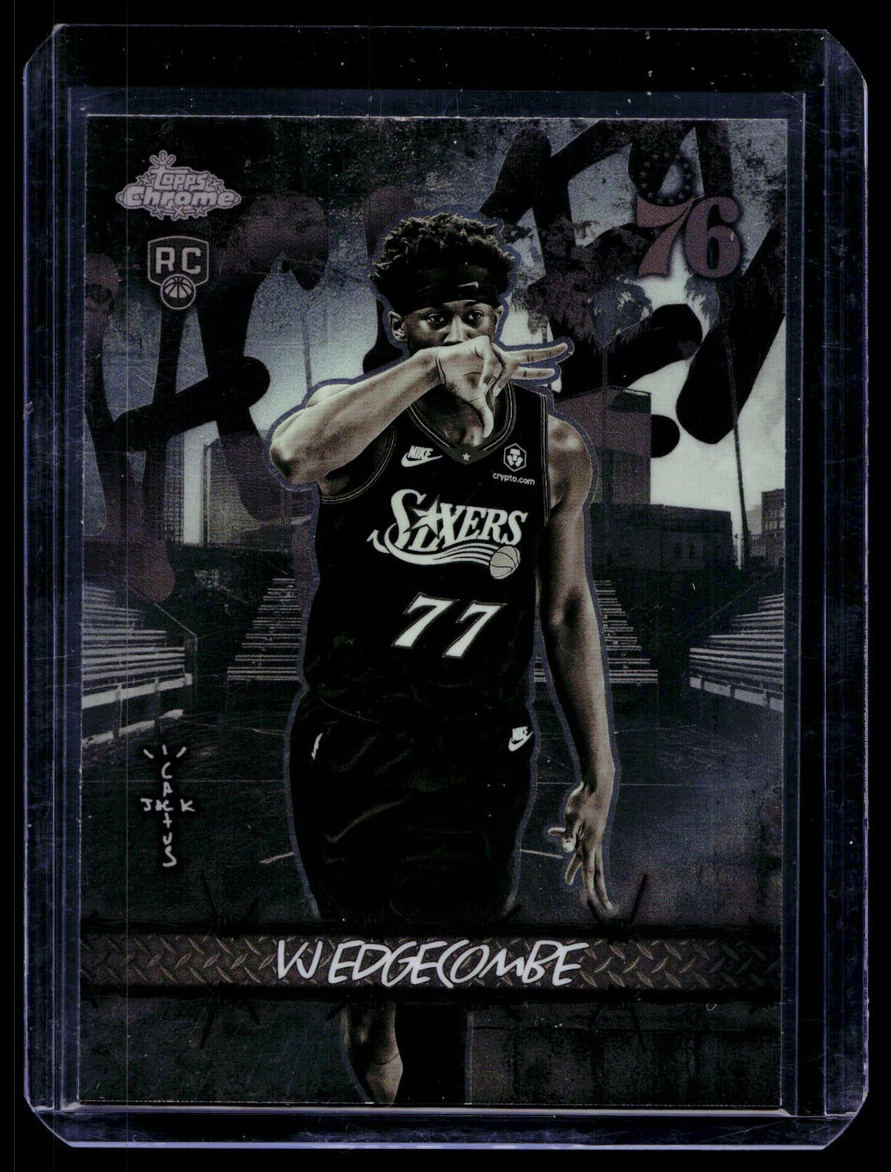Topps Chrome Cactus Jack 2026 Jacked Up Insert JU-2 VJ Edgecombe 76ers Rookie