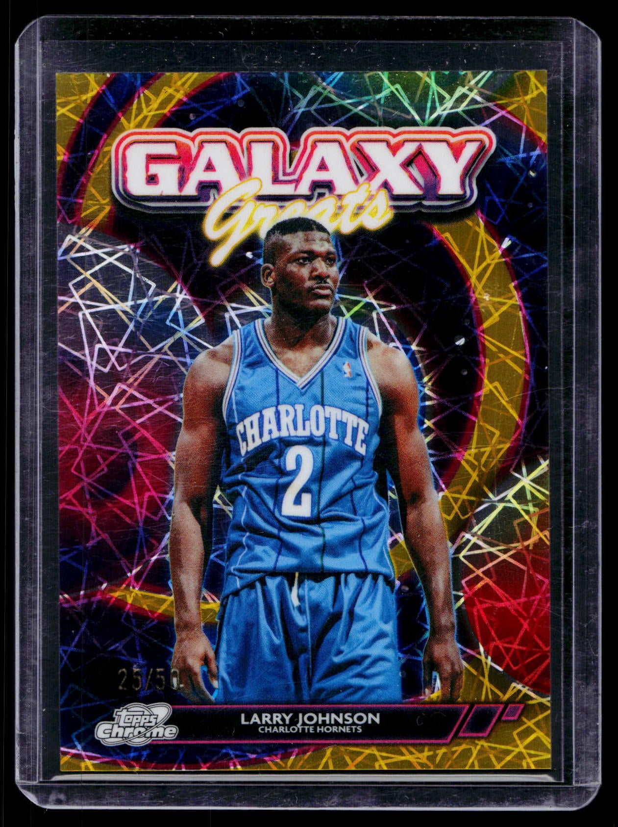 2025-26 Topps Chrome Cosmic #GG-16 Larry Johnson Galaxy Greats Gold /50