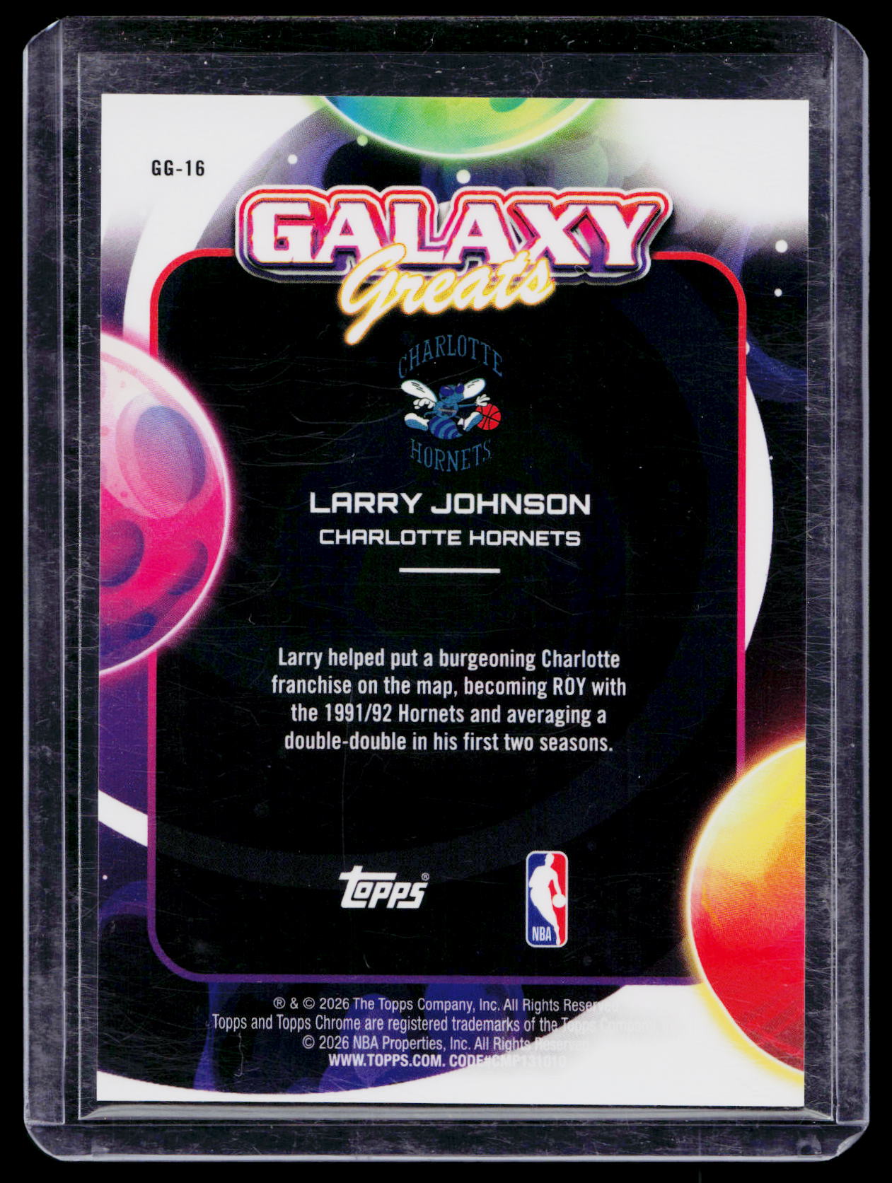 2025-26 Topps Chrome Cosmic #GG-16 Larry Johnson Galaxy Greats Gold /50